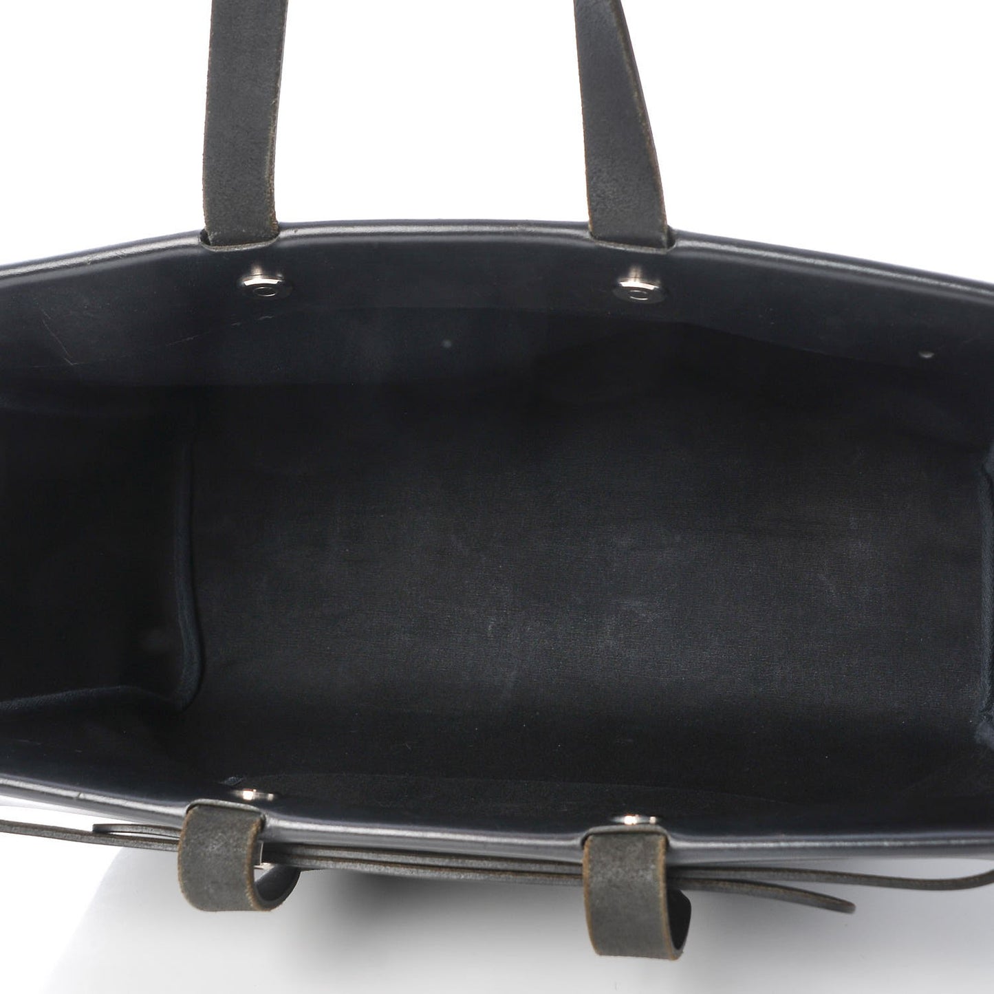 Toile Calfskin Herbag Cabas MM Black