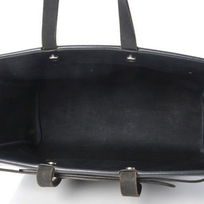 Hermes Toile Calfskin Herbag Cabas MM Black 6 of 14