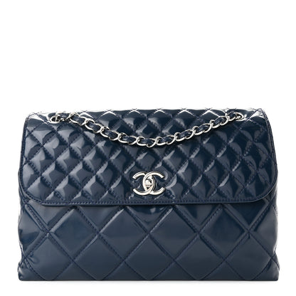 Chanel Vinyl Quilted In the Business Flap Bag Navy Blue 1 of 10