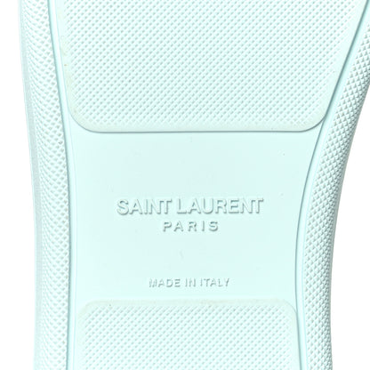 Saint Laurent Calfskin Womens Court Classic SL/39 Mid Top Sneakers 40 Blanc Bebe Blue 6 of 7