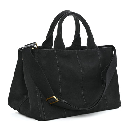 Prada Canapa Logo Tote Black 2 of 10