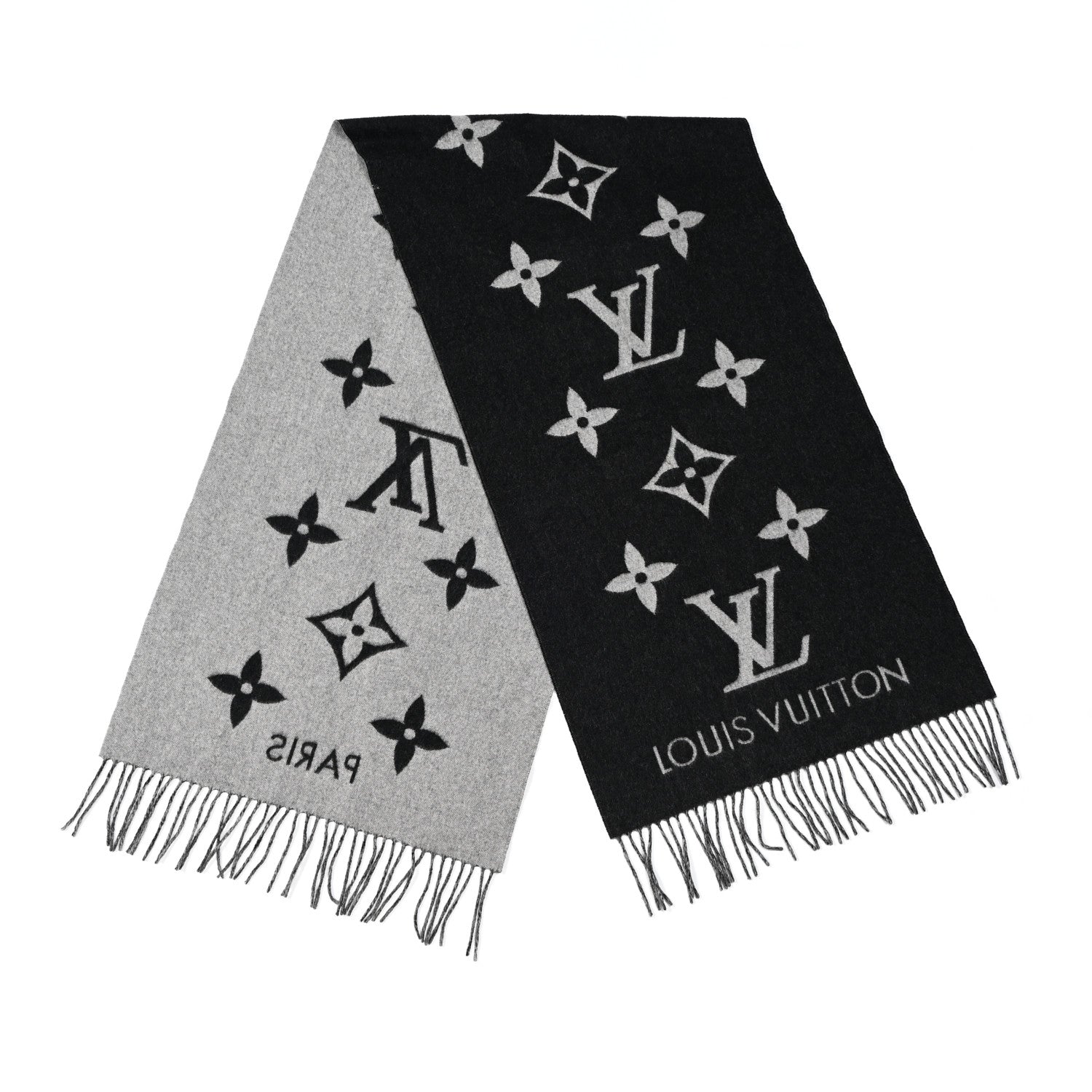 Louis Vuitton Cashmere Monogram Reykjavik Scarf Black 2 of 5