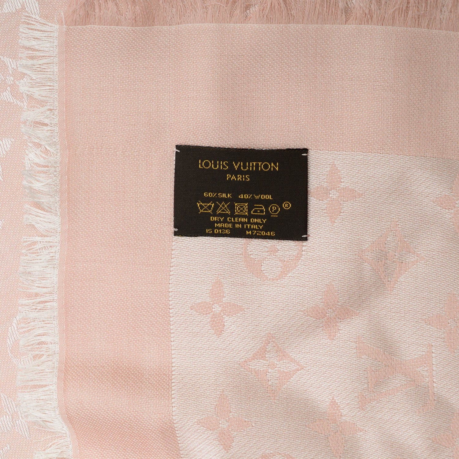Louis Vuitton Silk Wool Monogram Denim Shawl Rose 5 of 5