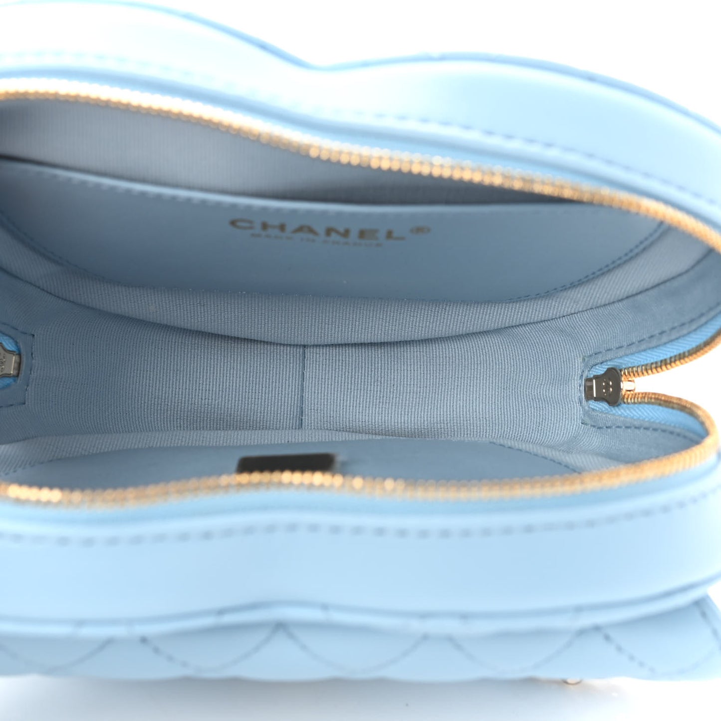 Lambskin Quilted CC In Love Heart Bag Light Blue