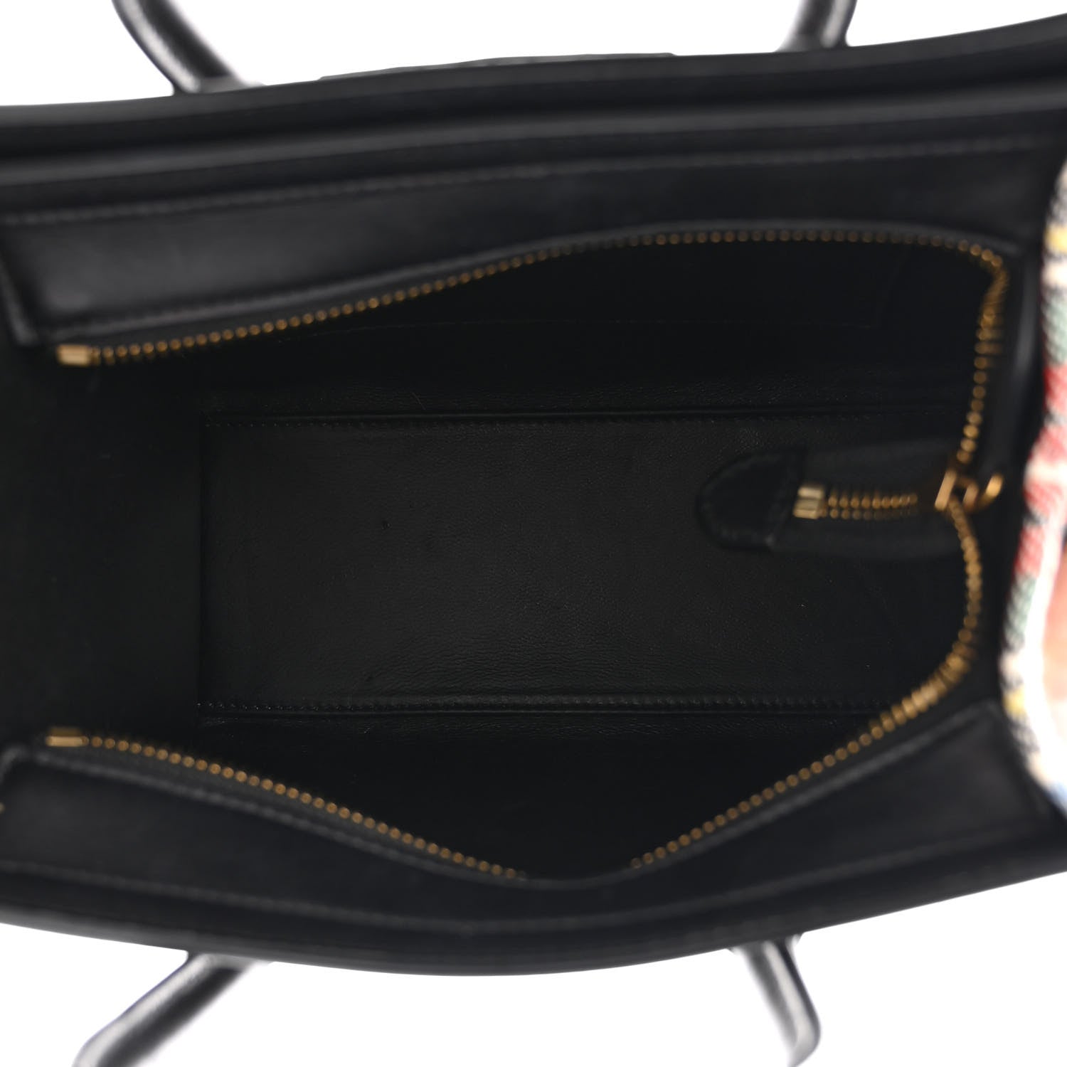 Celine Tartan Calfskin Nano Luggage Red Black 5 of 15