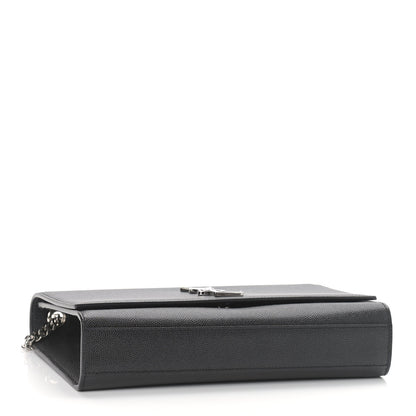 Saint Laurent Grain De Poudre Medium Classic Monogram Kate Satchel Black 4 of 8