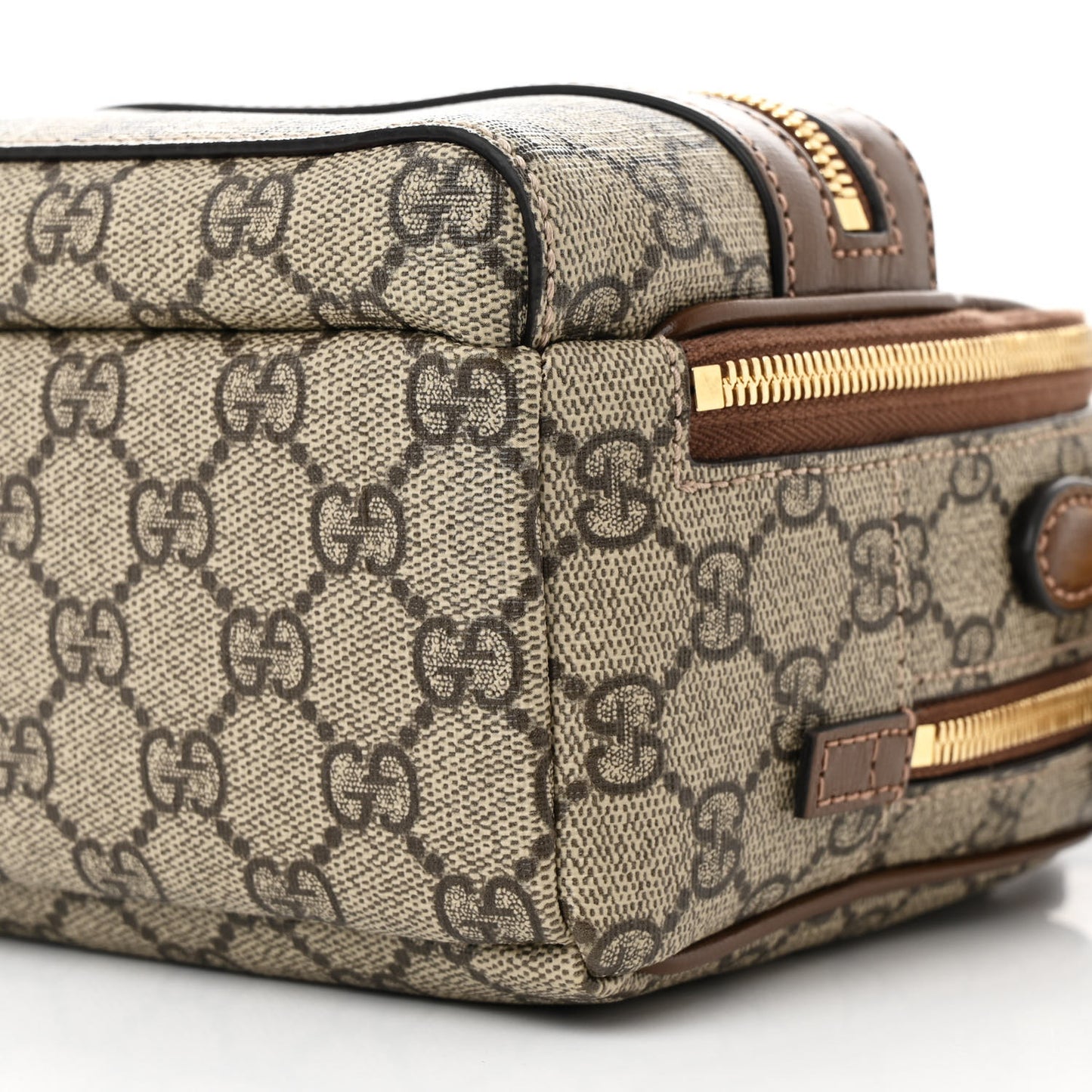 GG Supreme Monogram Azalea Calfskin Retro Interlocking G Multi-Function Bag Beige Ebony Brown Sugar