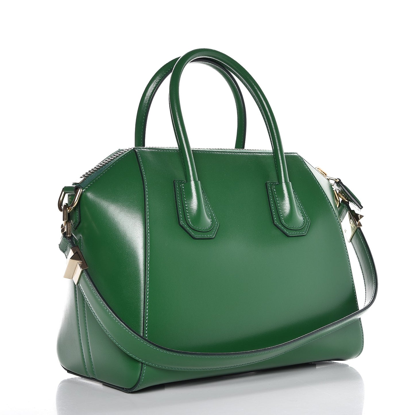 Shiny Lord Calfskin Small Antigona Emerald
