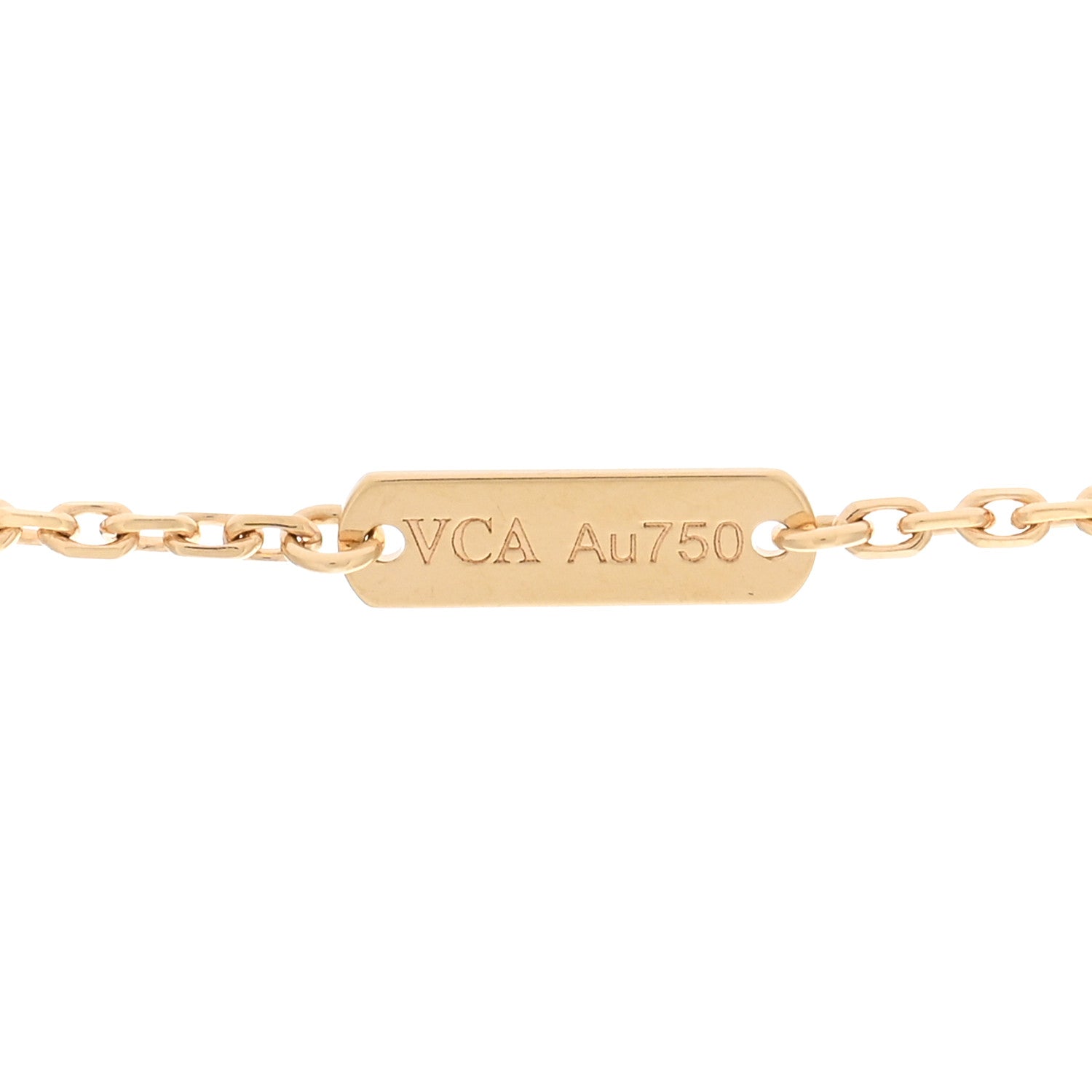 Van Cleef & Arpels 18K Yellow Gold Tiger Eye Vintage Alhambra Pendant Necklace 5 of 6