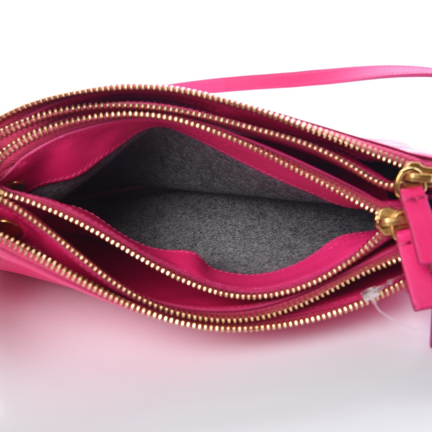 Lambskin Small Trio Crossbody Bag Fluo Fuchsia