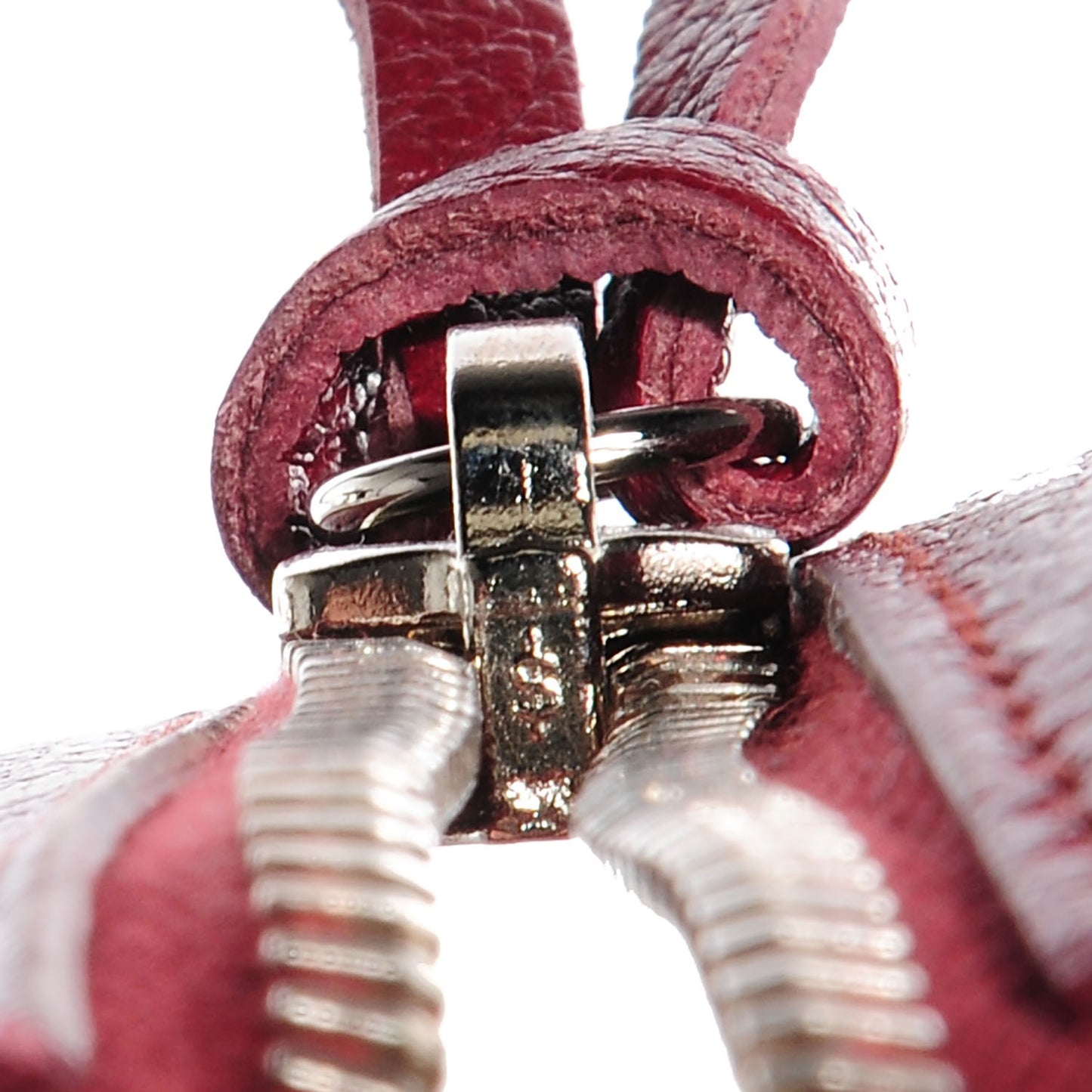 Chevre Silver Metallic Edge Hardware City Rouge Brique Rouge Grenade