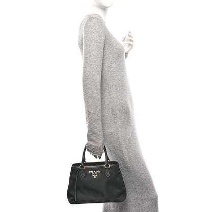 Prada Tessuto Nylon Soft Calf Small Tote Black 2 of 10