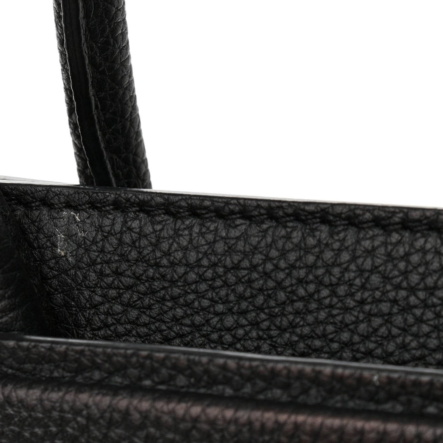 Grained Calfskin Small Horizon Satchel Black