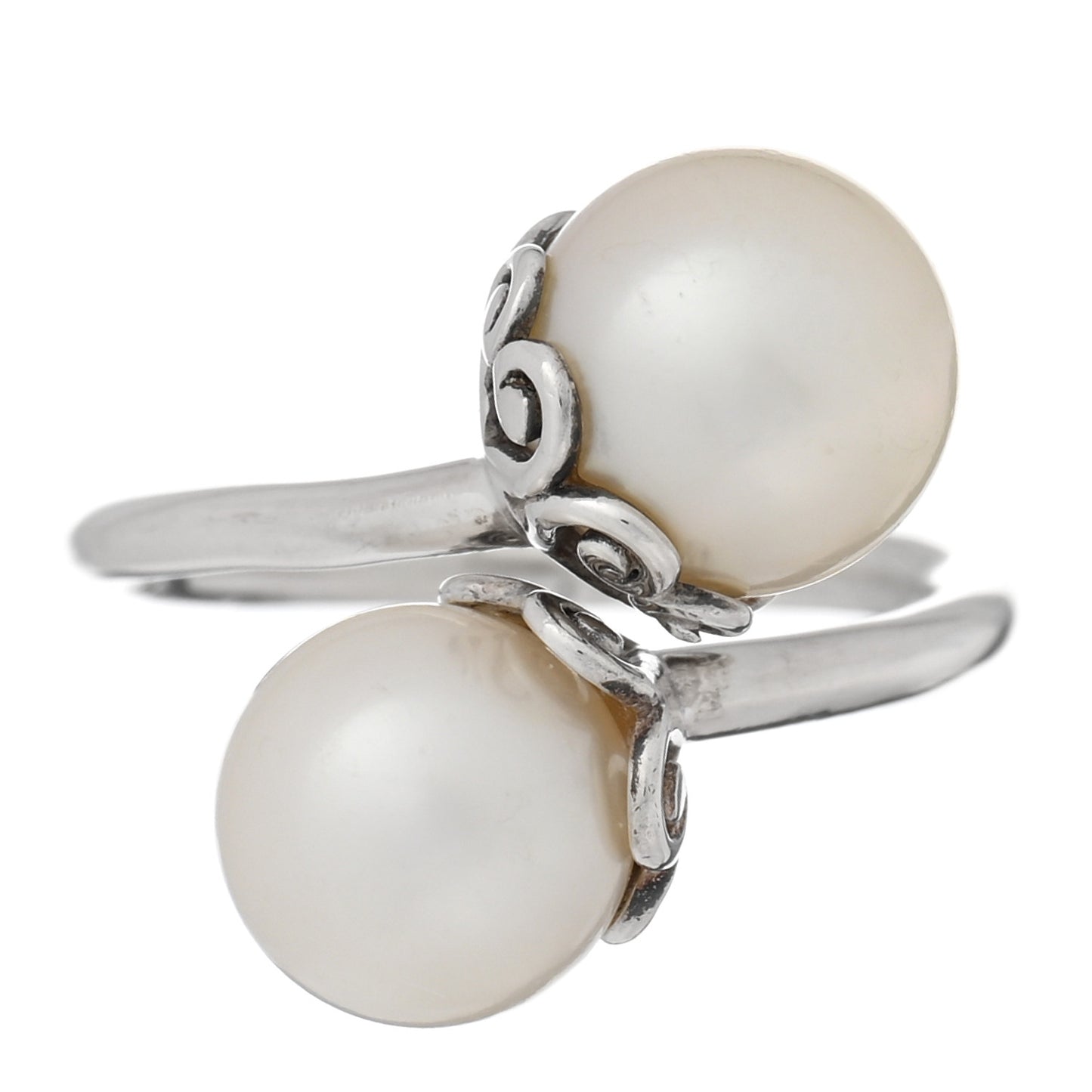 Sterling Silver Cultured Pearl Paloma's Venezia Goldoni Heart Ring 48 4.5