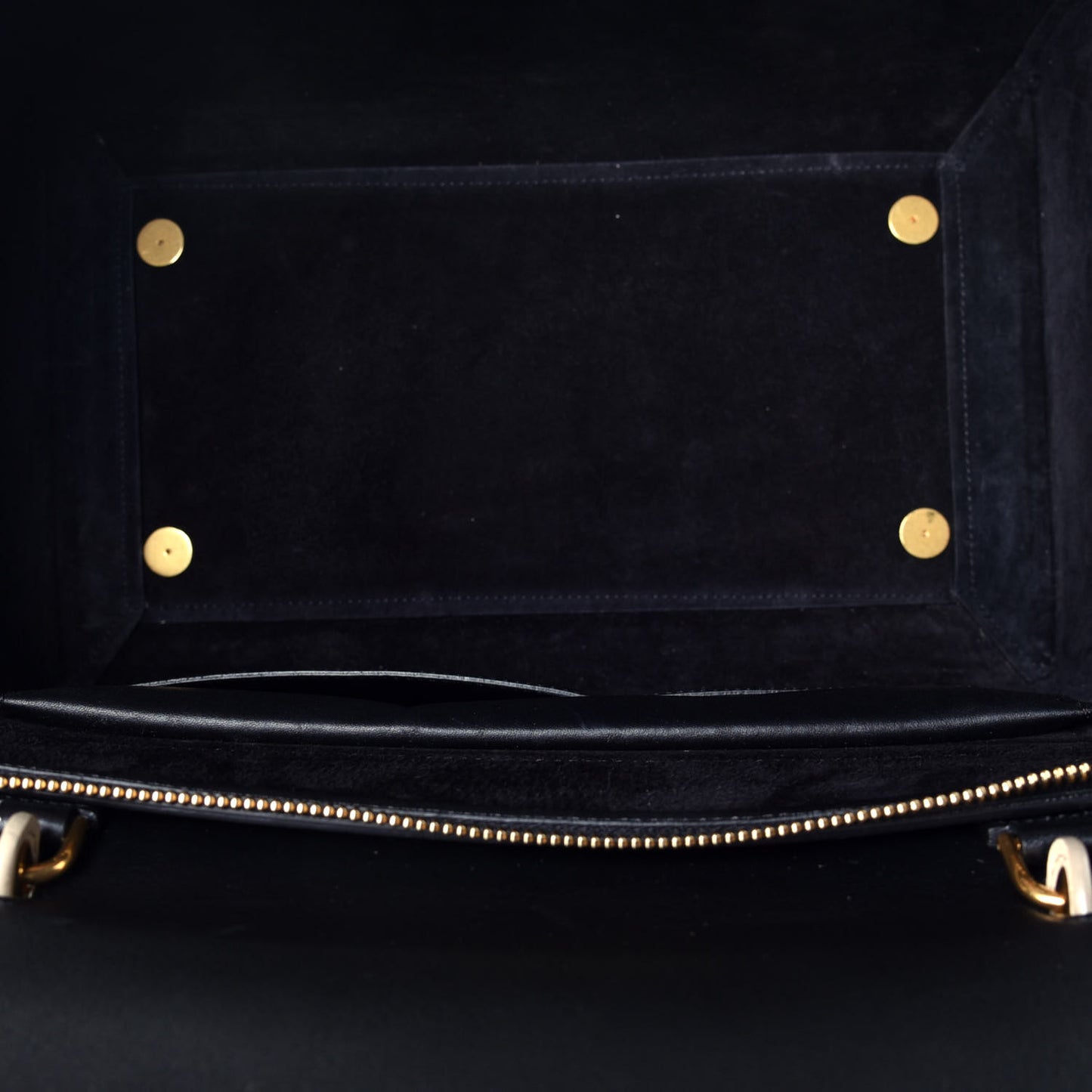 Smooth Calfskin Small Bi-Color Belt Bag Black Cream