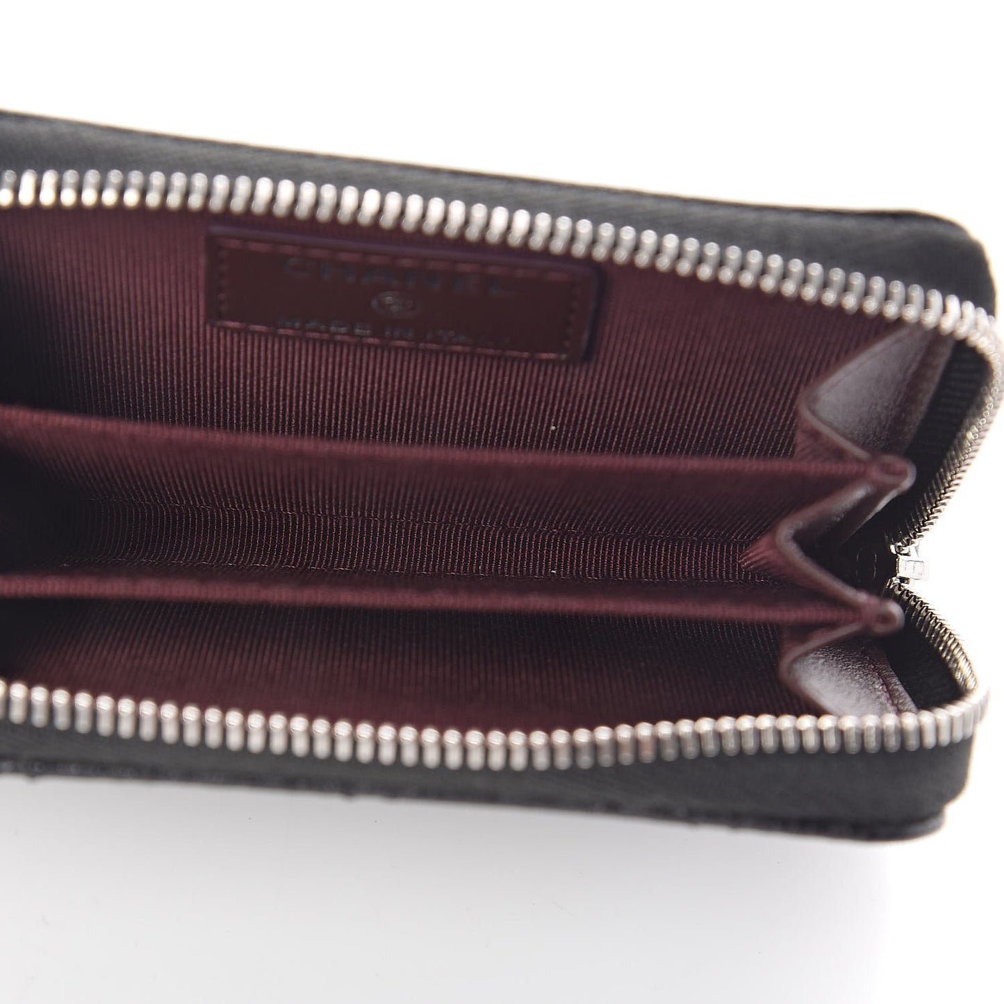 Caviar Quilted Zip Coin Purse Black
