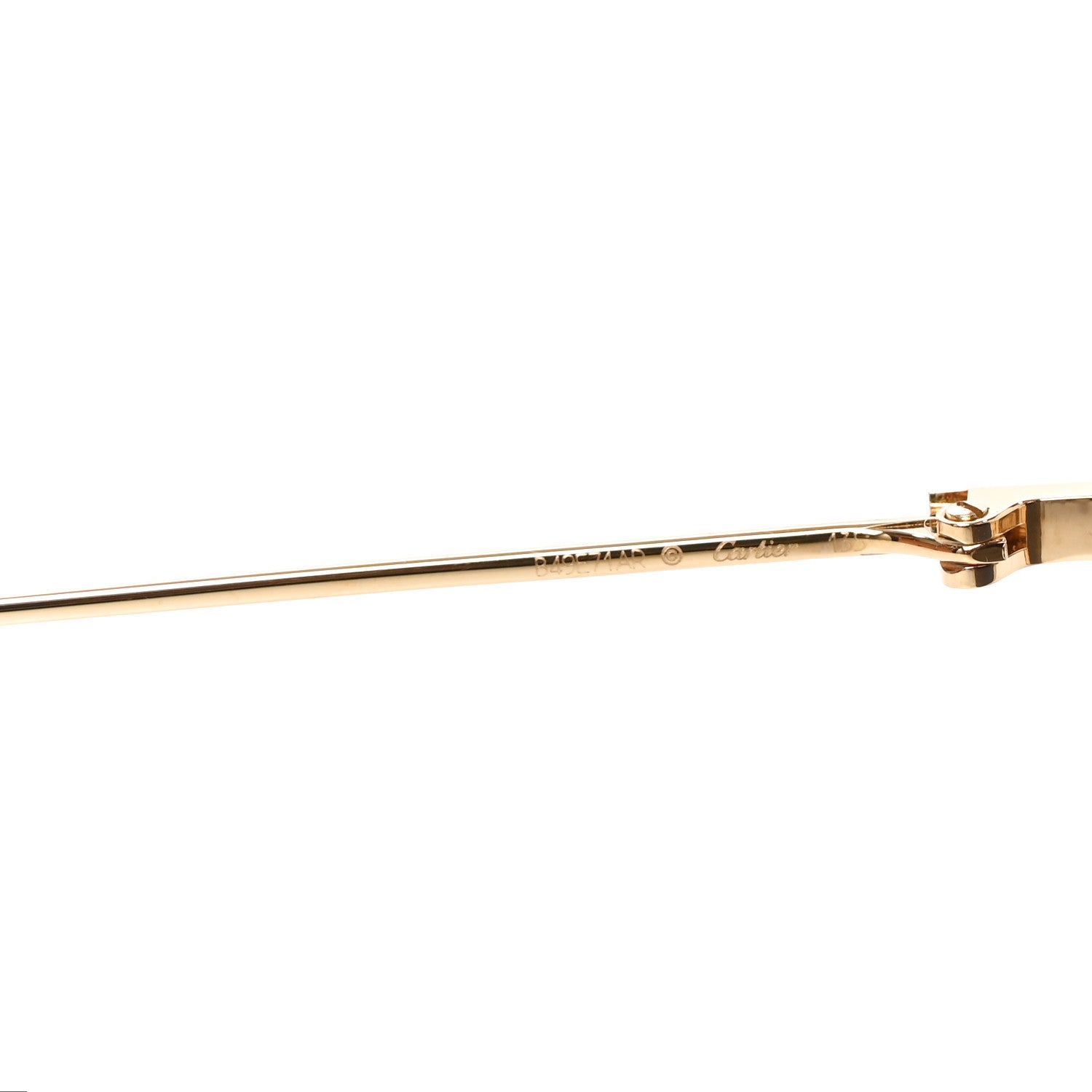 Cartier Santos De Cartier Aviator Sunglasses CT0166S Gold 5 of 7