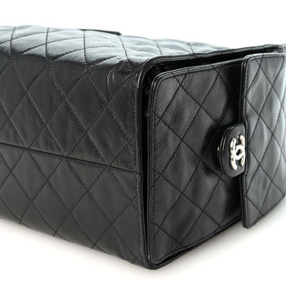 Chanel Shiny Crumpled Calfskin Quilted Medium Chanel 25 Handbag Black 11 of 11