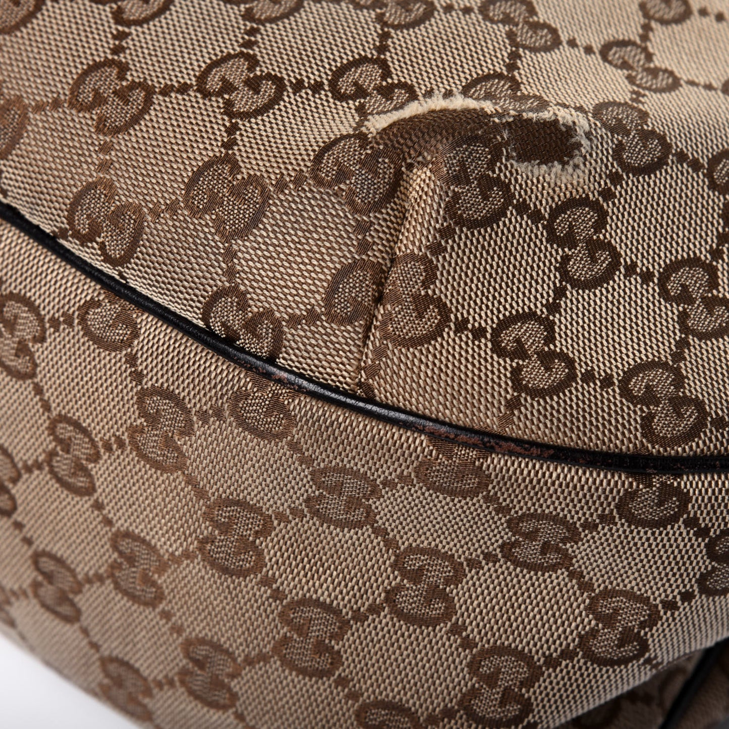 Monogram Large New Ladies Web Hobo Dark Brown