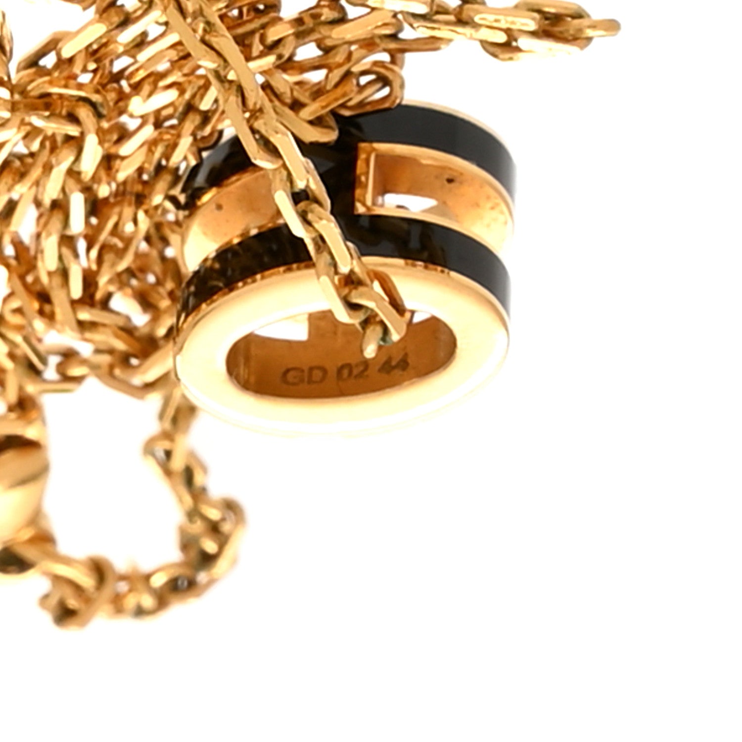Hermes Lacquered Gold Mini Pop H Pendant Necklace Black 6 of 7