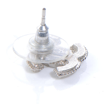 Chanel Hammered CC Earrings Silver 4 of 5