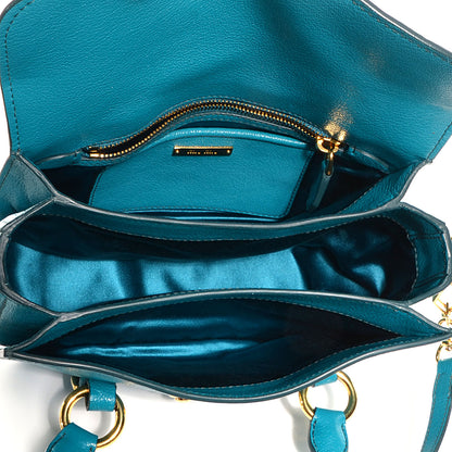 Miu Miu Grained Goatskin Madras Mini Crossbody Bag Turchese 7 of 12