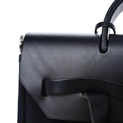 Hermes Toile Vache Calfskin Herbag 30 PM Backpack Black 16 of 17