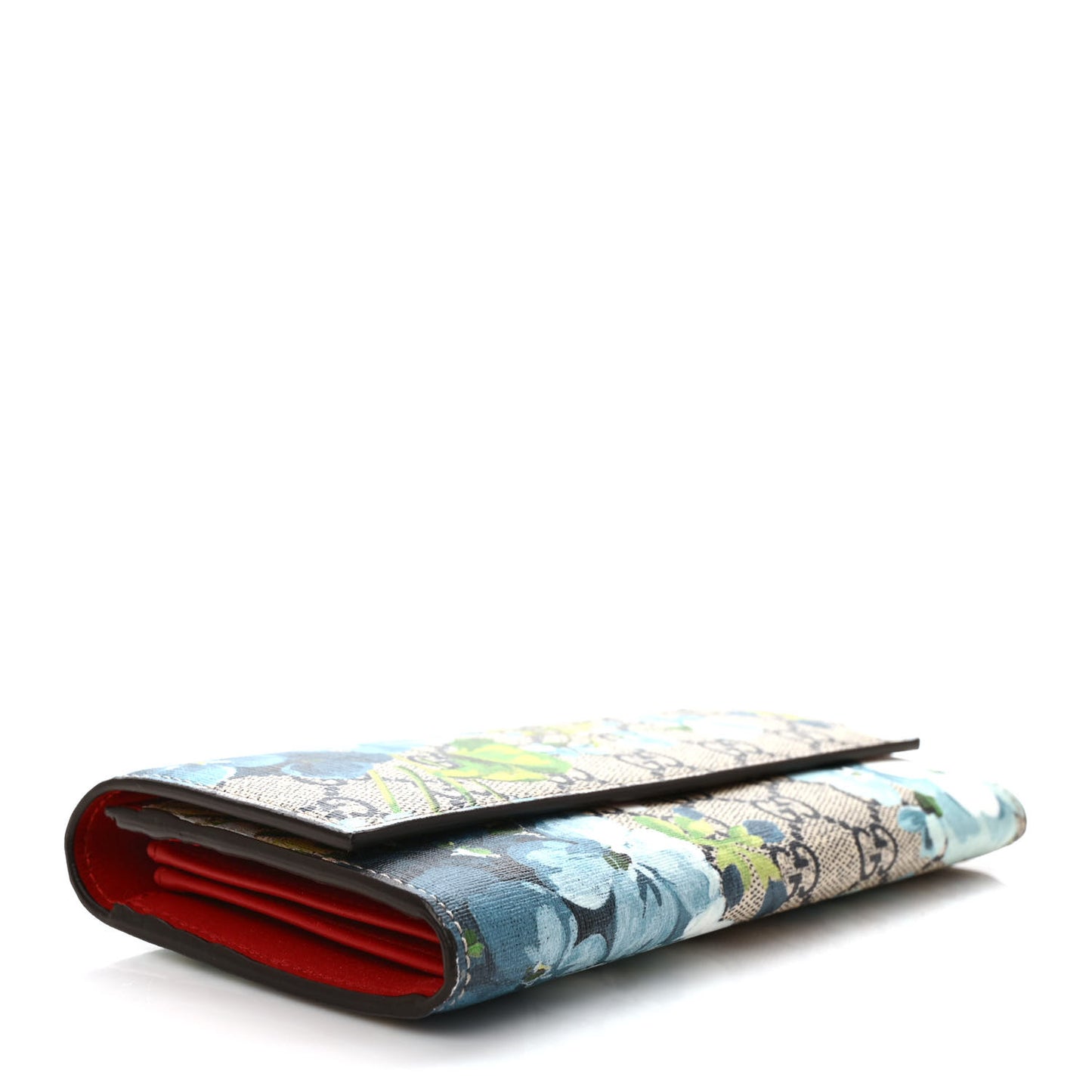 GG Supreme Monogram Blooms Continental Wallet Blue