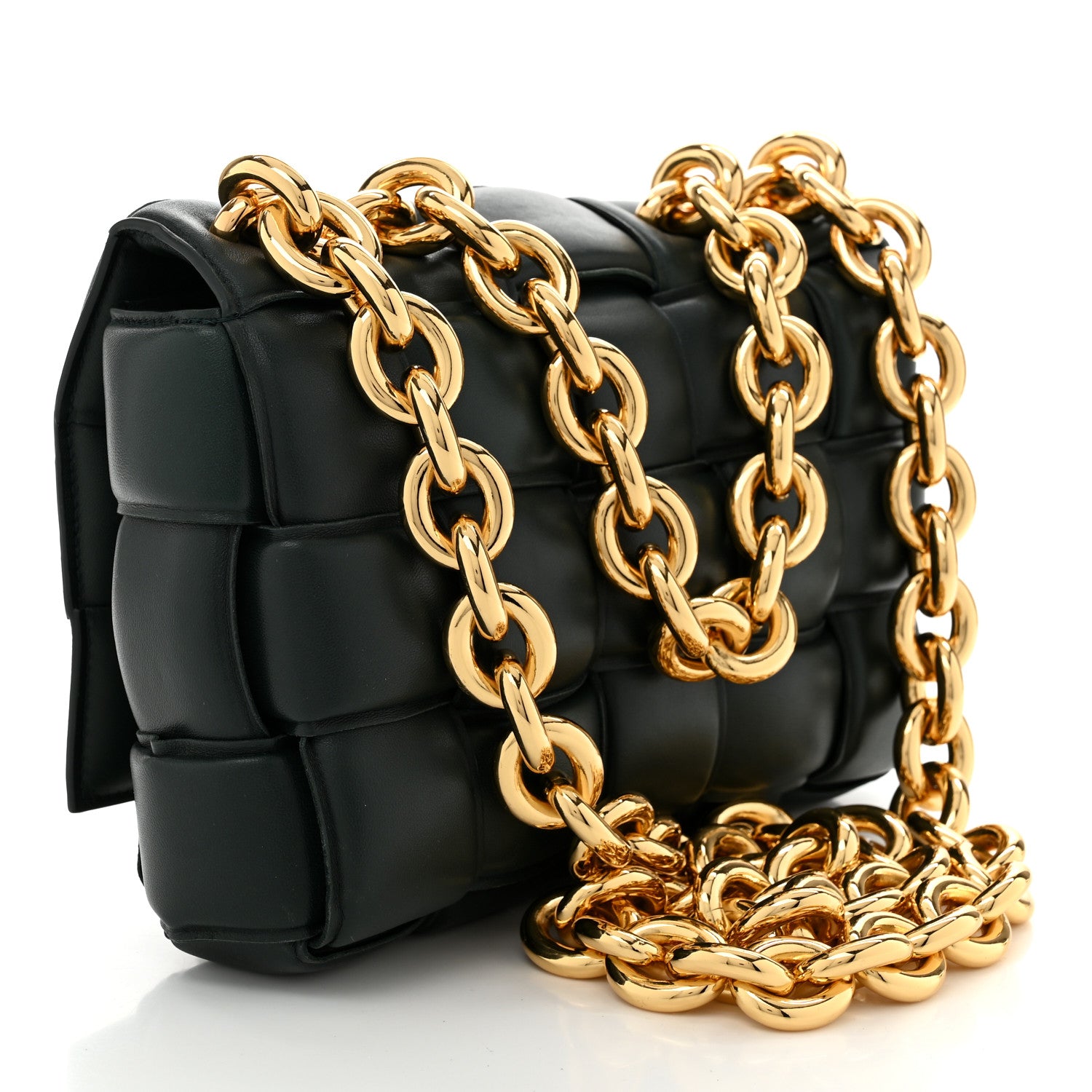 Bottega Veneta Lambskin Maxi Intreccio Padded Chain Cassette Crossbody Bag Inkwell 3 of 10