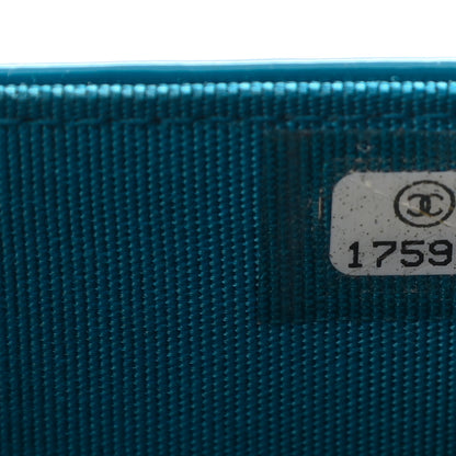 Chanel Patent CC Logo Wallet On Chain WOC Blue 7 of 11
