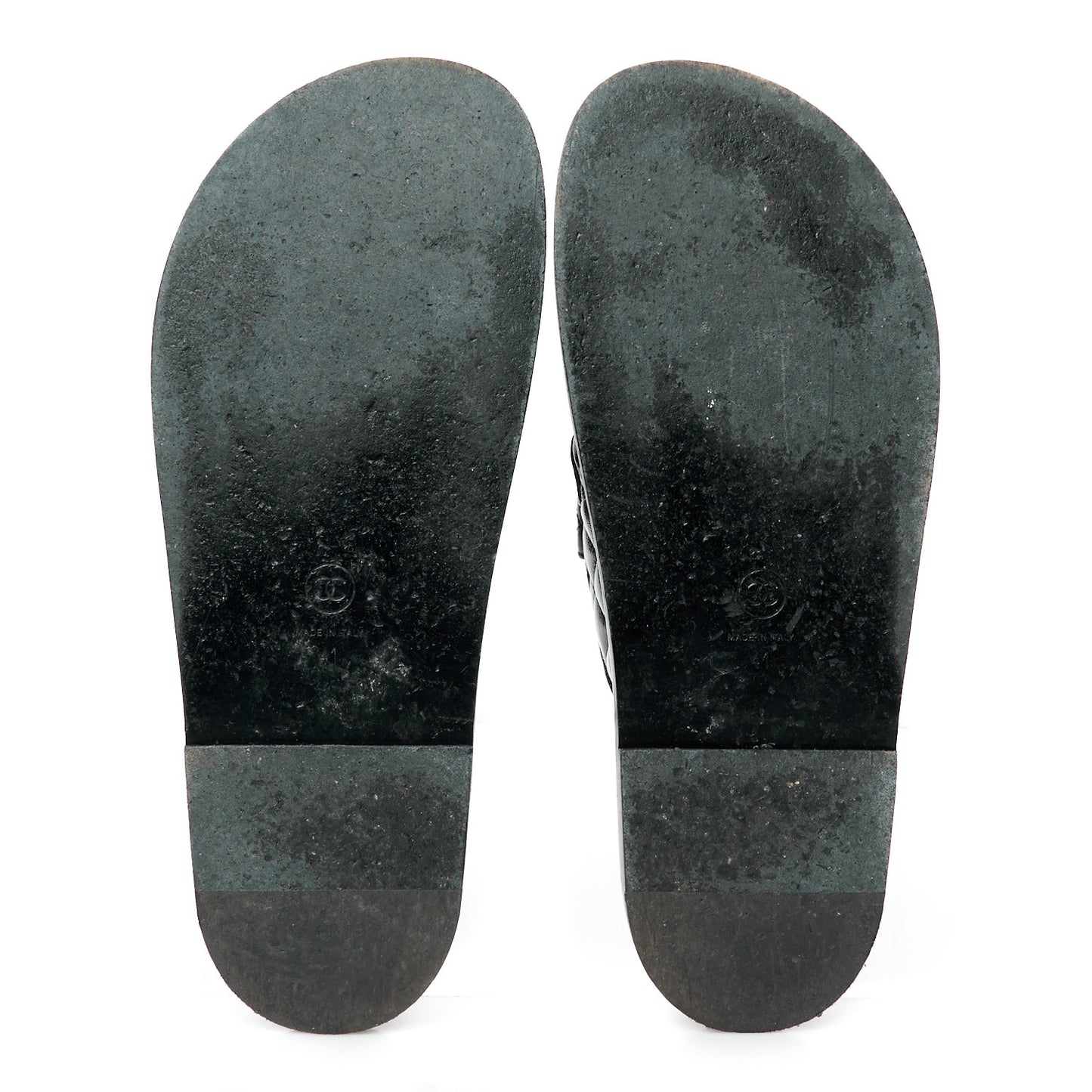 Lambskin Quilted Velcro Dad Chain CC Slide Sandals 41 Black