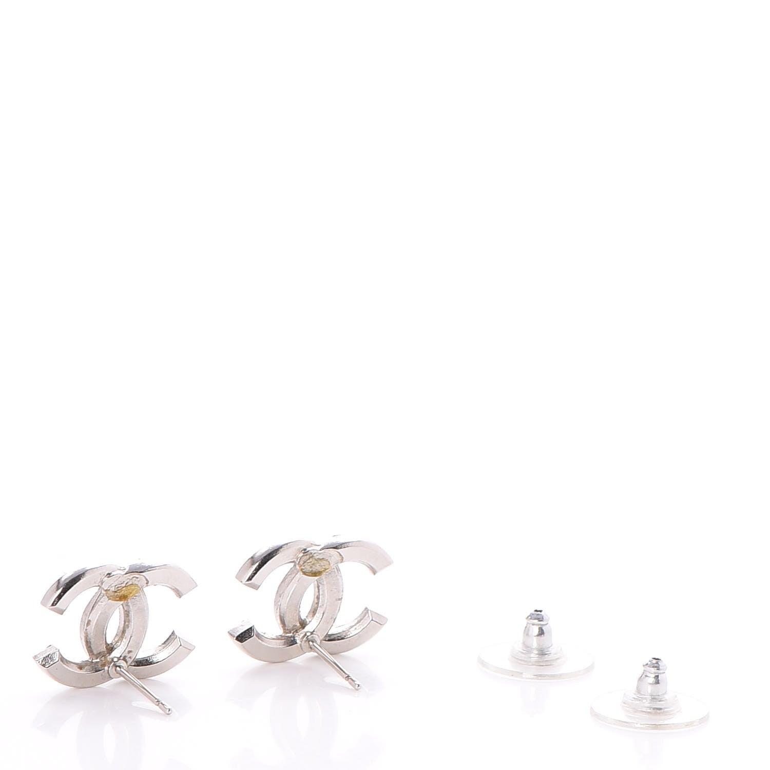 Chanel Baguette Crystal CC Earrings Silver 3 of 5