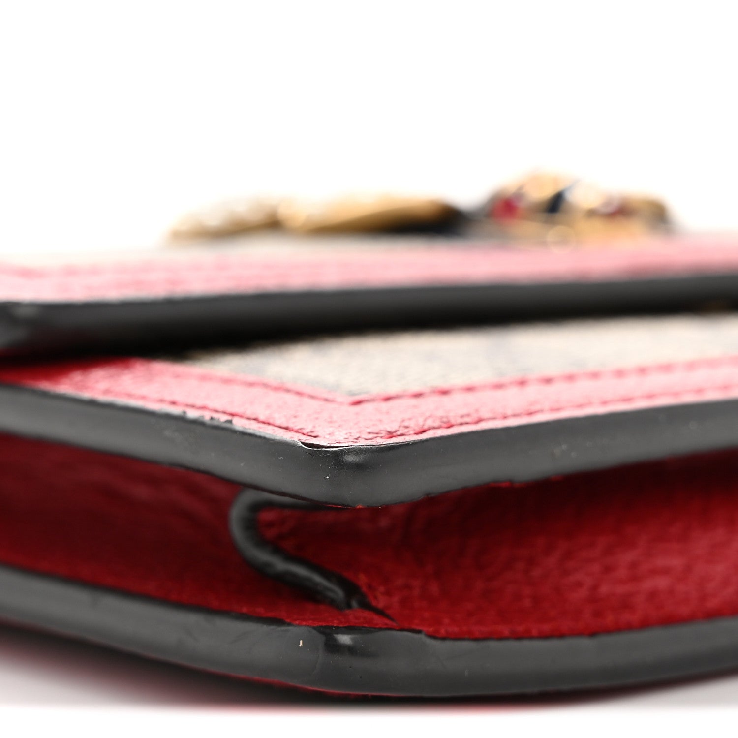 Gucci GG Supreme Monogram Web Queen Margaret Chain Wallet Red 8 of 12