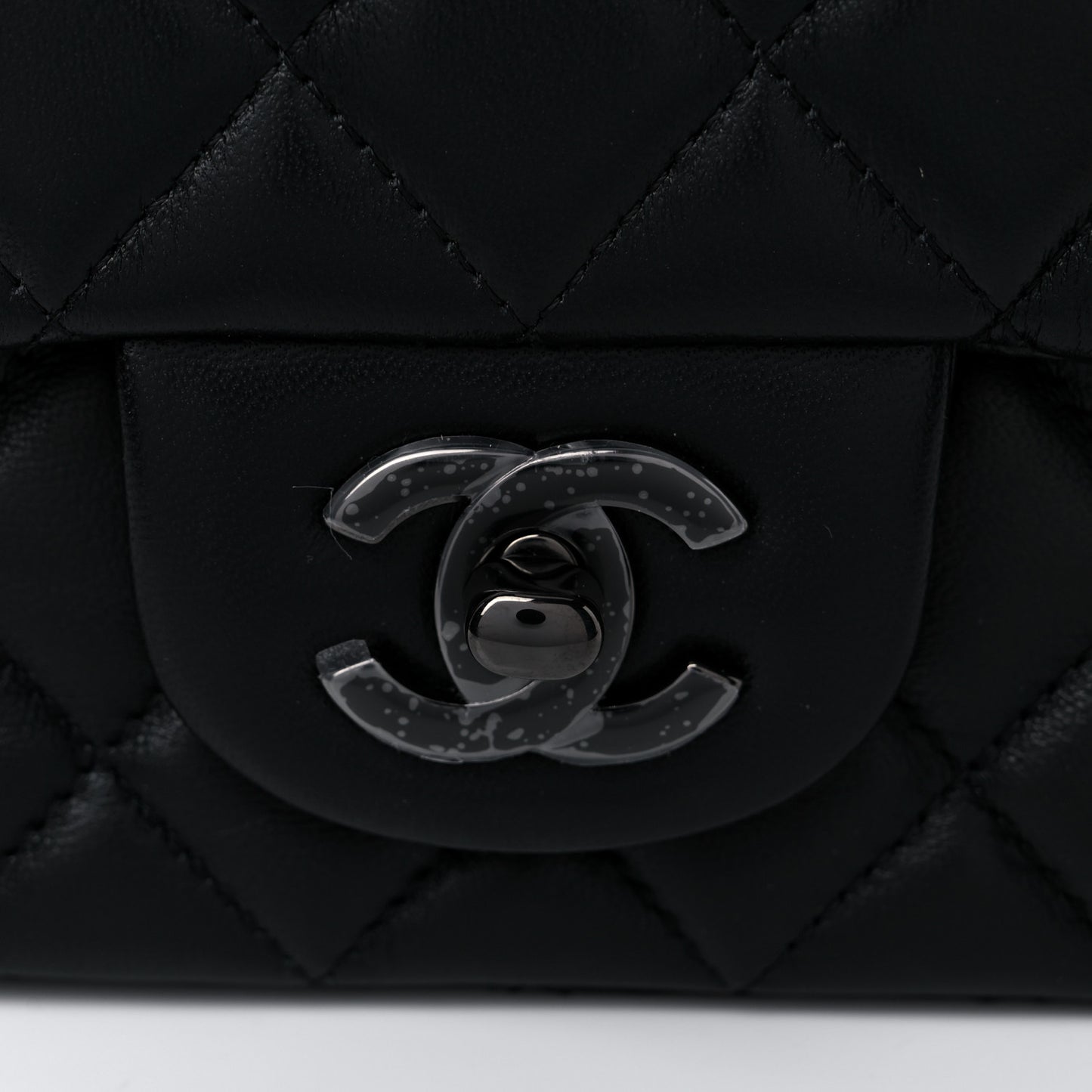 Lambskin Quilted Mini Rectangular Flap So Black