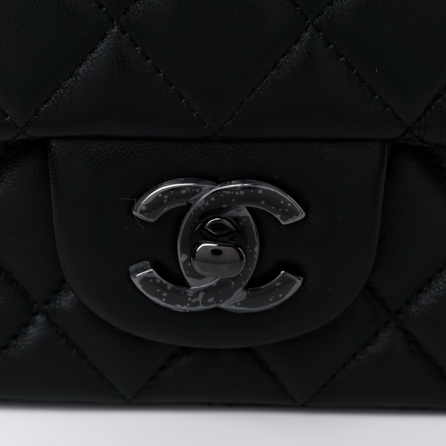 Chanel Lambskin Quilted Mini Rectangular Flap So Black 10 of 12