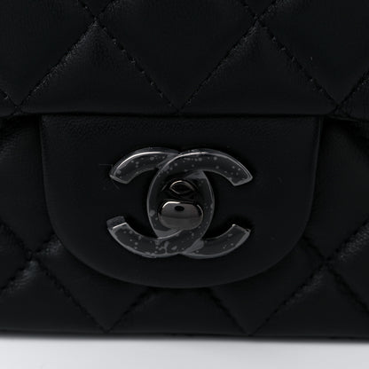 Chanel Lambskin Quilted Mini Rectangular Flap So Black 10 of 12