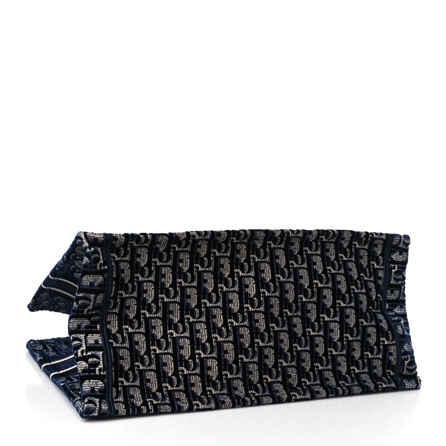 Oblique Velvet Medium Book Tote Blue Multicolor