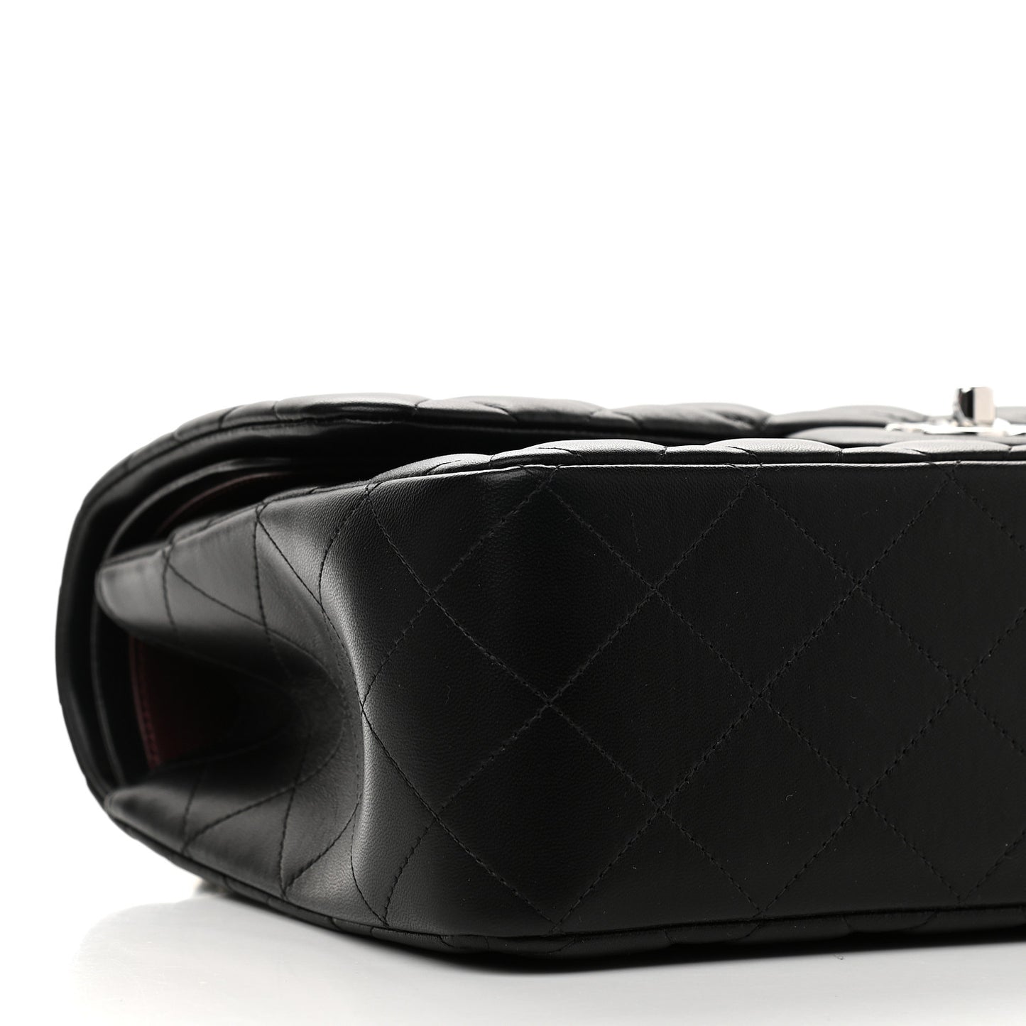 Lambskin Quilted Jumbo Double Flap Black