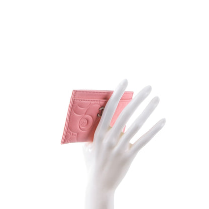Chanel Lambskin Camellia Embossed Card Holder Pink 2 of 8