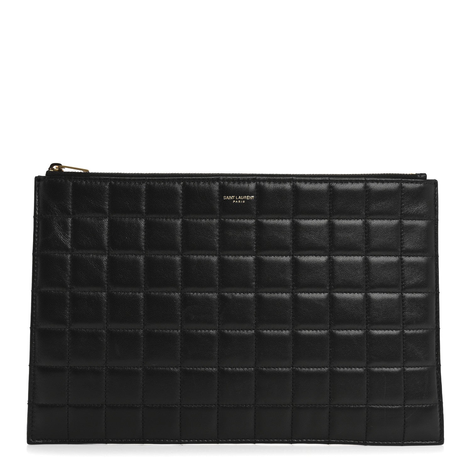 Saint Laurent Calfskin Quilted Zipped Pouch Black 1 of 10