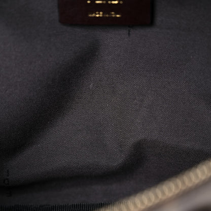 Fendi X FILA Glazed Fabric Vitello Century FF 1974 Mania Belt Bag Mogano Panna Blueberry 12 of 14