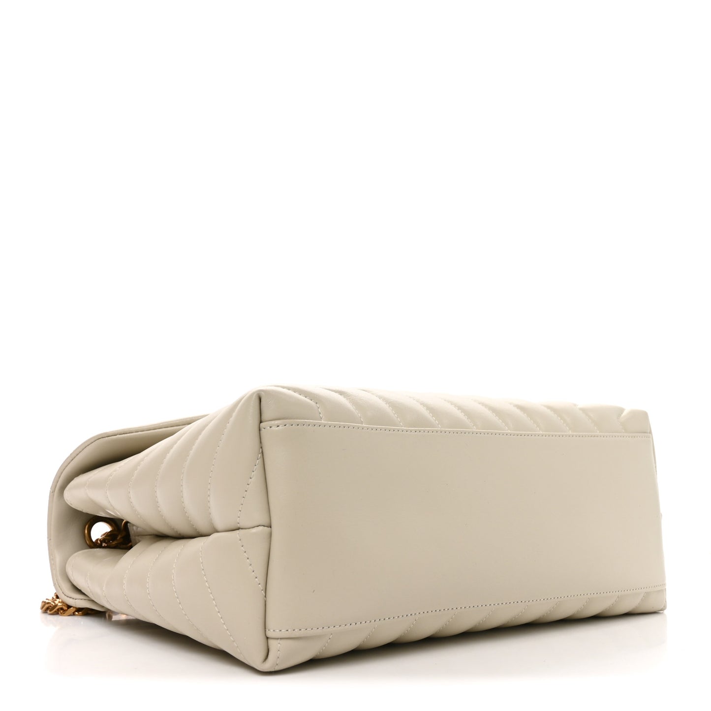 Calfskin Y Quilted Monogram Medium Loulou Chain Satchel Crema Soft