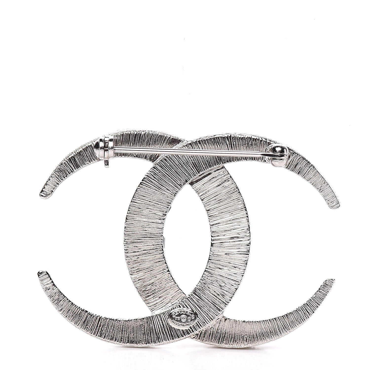 Chanel Baguette Crystal Dubai CC Brooch Silver 3 of 5