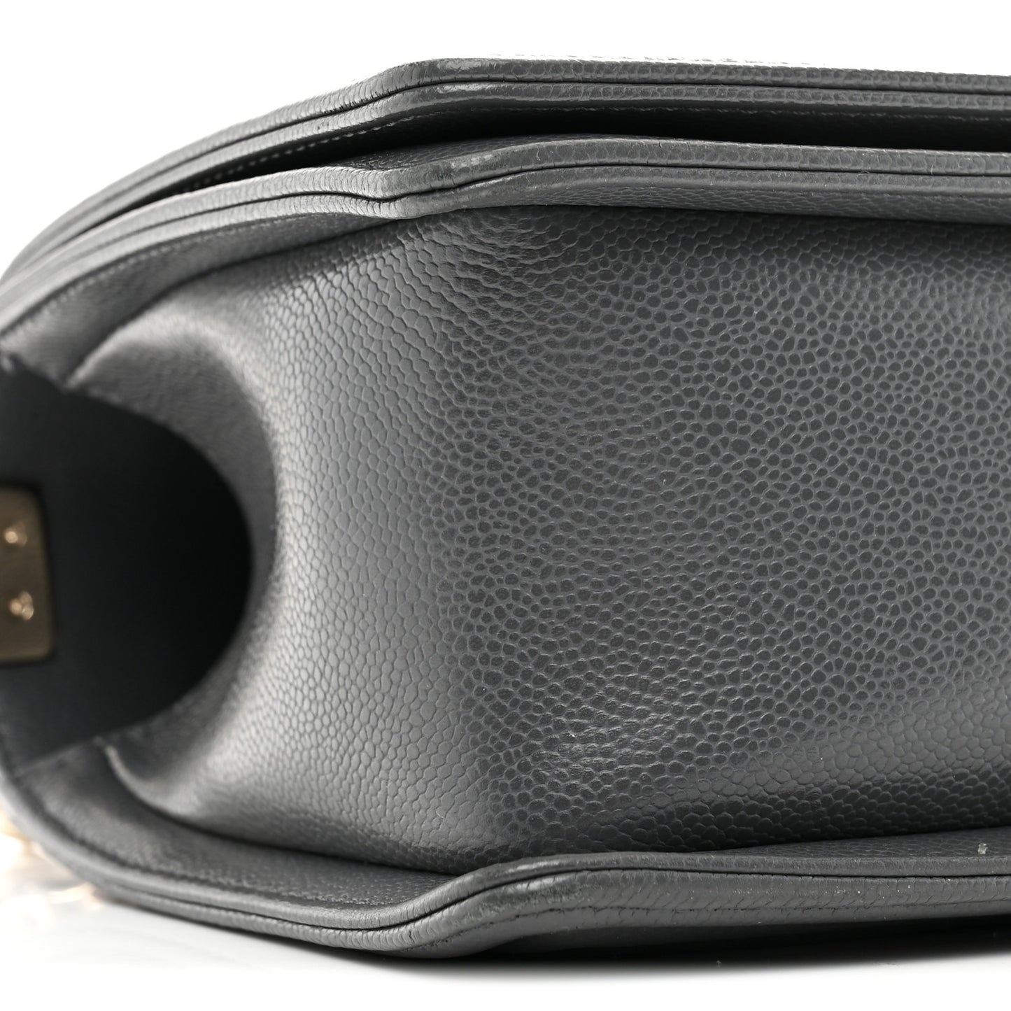 Caviar Quilted Medium Boy Flap Dark Grey