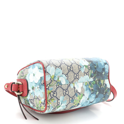 Gucci GG Supreme Monogram Blooms Mini Boston Navy Blue Hibiscus 4 of 10