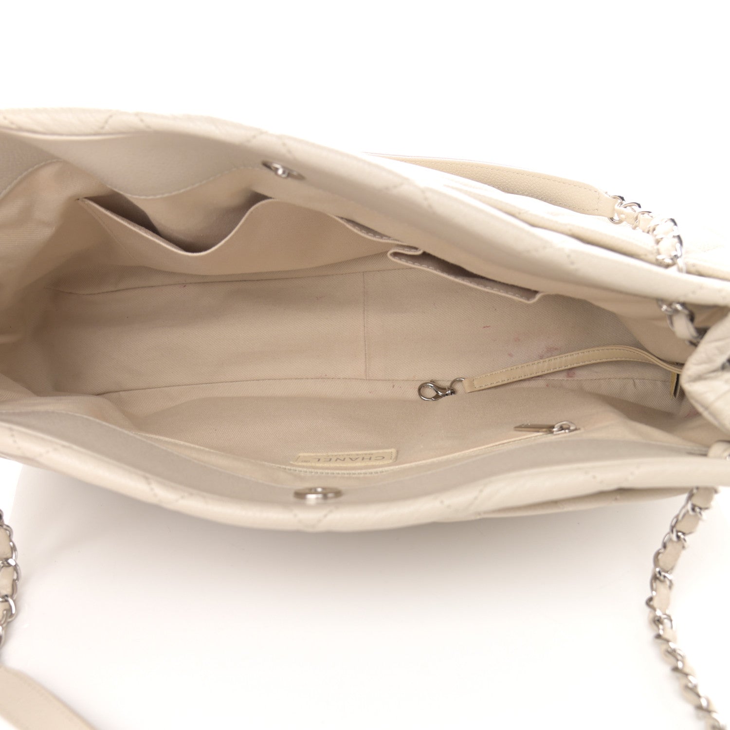 Chanel Caviar Quilted Timeless CC Soft Tote Off White 9 of 16