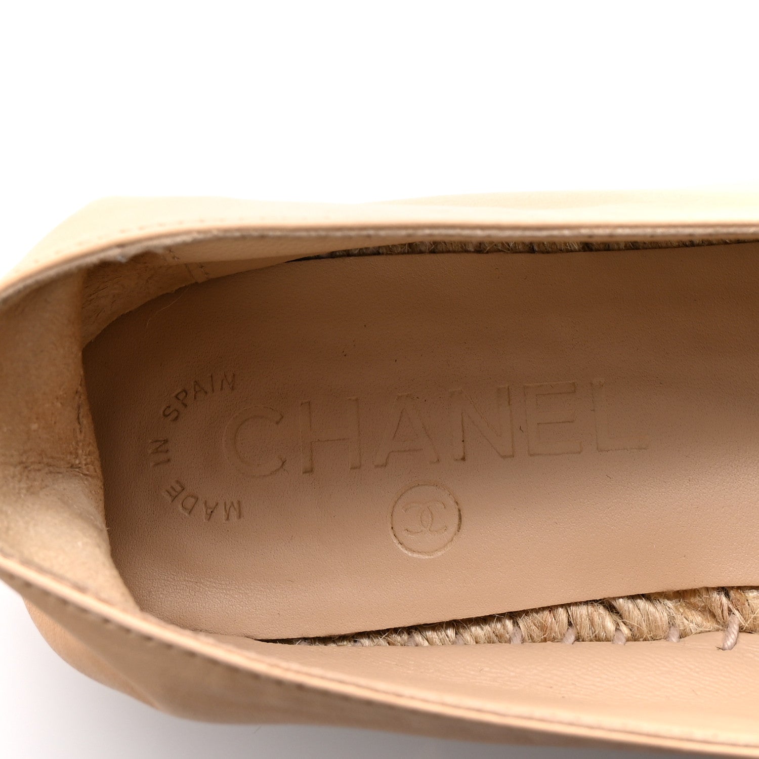 Chanel Lambskin CC Espadrilles 38 Beige Black 9 of 11