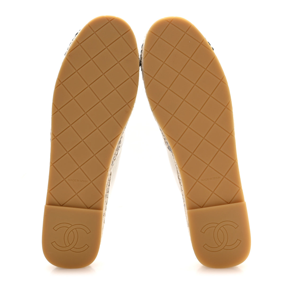 Chanel Shiny Calfskin CC Espadrilles 40 White Black 6 of 9