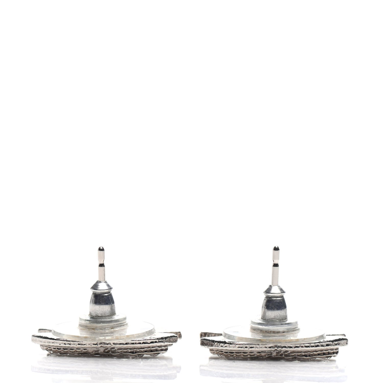 Chanel Crystal Mini CC Earrings Silver 3 of 5