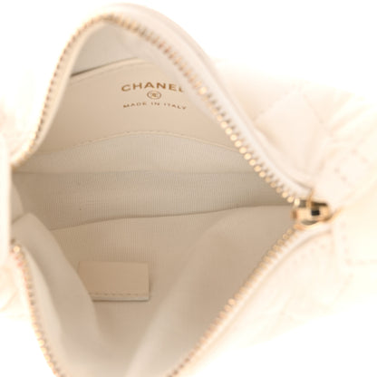 Chanel Lambskin Quilted Chain Around Pouch White 5 of 10